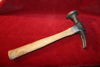 Antique Hand Crafted Flatter/claw Hammer Most Unusual Head 29 Ounce