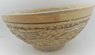 OLD ANTIQUE CHINESE CERAMIC BOWL WITH DRAGON MOTIFS 2