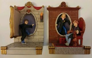 Rare Harry Potter Book Ends Gryffindor Ft.  Ron & Harmione Hallmark Set Of 2 Euc