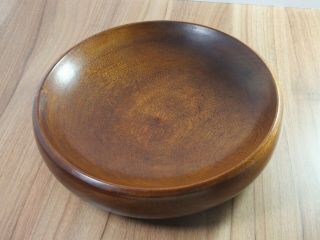 Large Hand Turned 11” Mahogany Wooden Fruit Bowl