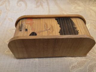 Vintage Japanese Wooden Cigarette Dispenser Box