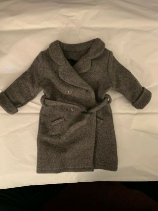 Retired American Girl Outfit - Kit - Gray Winter Heavy Coat With Belt