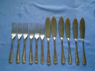 Vintage Cutlery Set Silver Plated Fish Knives & Forks J Lee & Co Sheffield