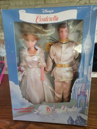 Vintage Walt Disney The Wedding Of Cinderella Barbie Doll Set Nrfb