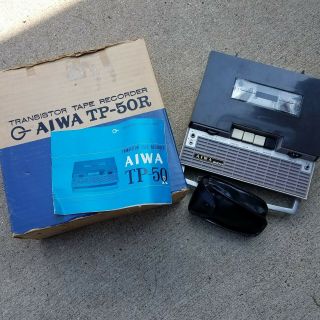 Rare Vintage Aiwa Tp - 50r Reel To Reel Tape Player/recorder.  Box