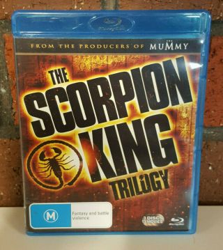 The Scorpion King Trilogy 1 2 3 - Blu Ray 3 Disc Set - Rare Oop Htf