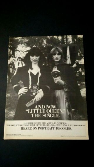 Heart " Little Queen " (1977) Rare Print Promo Poster Ad