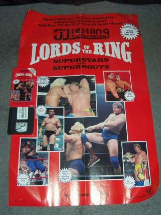 Pro Wrestling.  " Lord Of The Rings ".  Vhs.  1985.  W/ Poster 36x24.  Nwa.  Rare