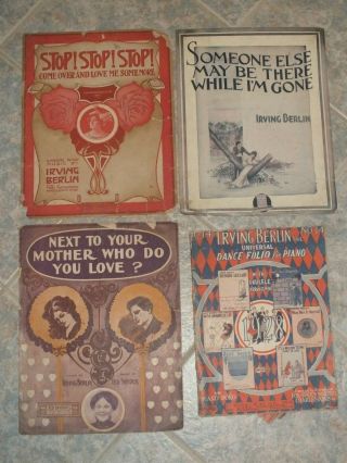 Antique Sheet Music & Book All Irving Berlin 1909 - 1917 Songs Fine Artwork