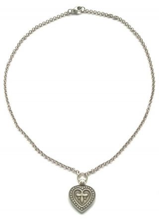 Kalevala Koru Kk Finland - Sterling Silver Heart Necklace - Rare Model