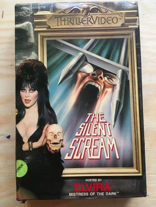 The Silent Scream Elvira Thriller Video Big Box Vhs Horror 80’s Rare Great Shape