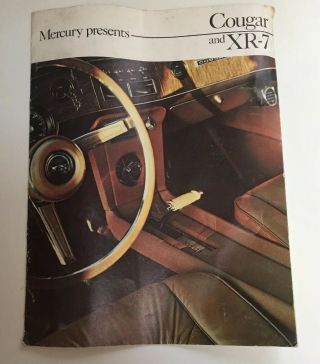 1967 Mercury Cougar Xr - 7 Sports Car Large Sales Brochure Rare