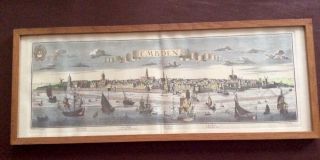 Antique 19th Century Heliogravure Coloured Print Of Embden,  Germany