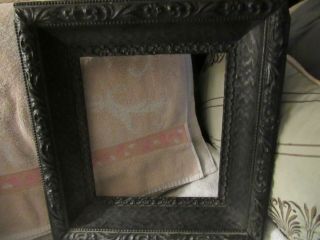 Antique Victorian Ornate Black Wood Artwork & Picture Frame