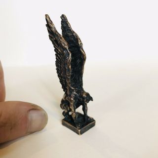 Quality Vintage Cold Painted Bronze Miniature Fallen Angel Sculpture Devil/satan