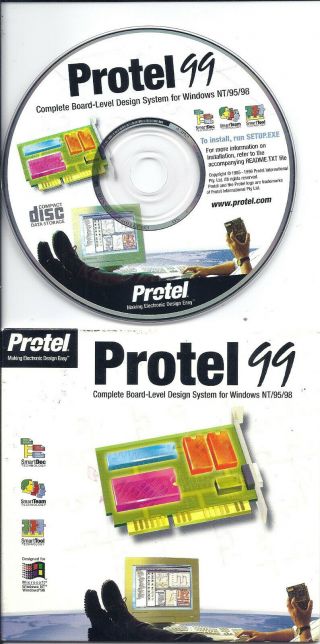 Vintage 1999 Software - Protel 99 Cd With Serial Number - Rare