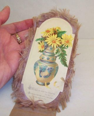 Vintage/antique Victorian Bible Bookmark Silk & Card Flowers & Fern