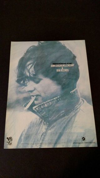John Cougar Mellencamp & Riva Records 1983 Rare Print Promo Poster Ad