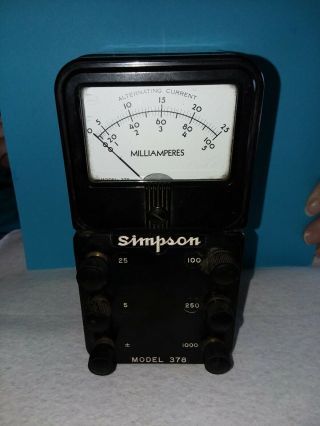 Simpson Model 378 Ac Milliamperes Meter