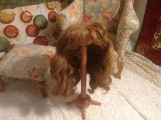Antique 12 " Light Brown Human Hair Doll Wig W/cardboard Pate - Needs Attention