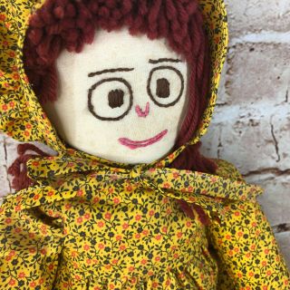 Vintage Handmade Prairie Doll Cloth Stuffed 20 " Country Rag Doll Little House