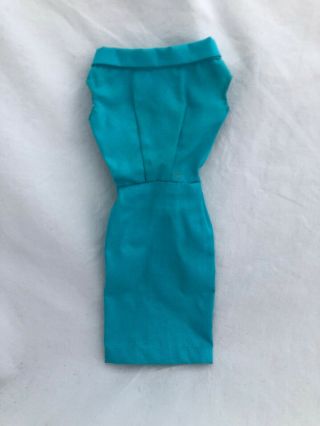 Vintage Barbie Doll CLONE Clothes Homemade TURQUOISE Shift Dress 2