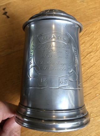 Antique Pewter Rowing Trophy Radley College Oxfordshire 1863