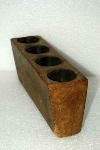 Vintage Antique Wood Wooden Primitive Industrial Cone Mold 12.  75x5 "
