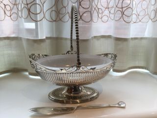 Antique Victorian Silver Plated And Glass Butter Dish Circa 1863
