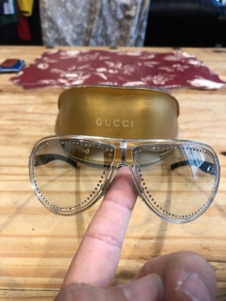 Rare Gucci Swarovski Crystal Sunglasses Gg 1566/s/strass W/case $400