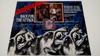 Dokken " Back For The Attack " (1987) Rare Print Promo Poster Ad