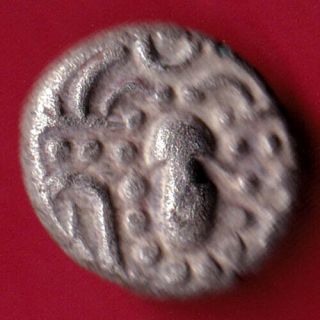 Ancient India - Gadhaya Dynasty - Kings Portrait - Rare Silver Coin Q43
