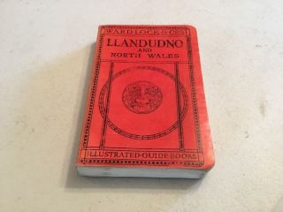 Rare Vintage Unusual Ward Lock & Co Red Travel Guide Book Llandudno