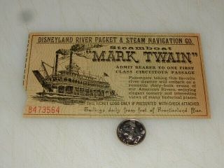Rare Vintage Disneyland Mark Twain Steamboat Ticket Unusual Item