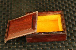 Unique Rare Old Wood Hand Carved Jewelry Gift Box Noble Decoration