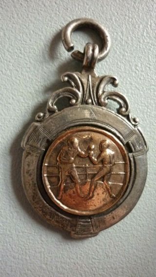 Vintage Sterling silver,  gold fob/pendant.  Boxing C.  S.  C Winner A S HOWLETT 1931 3