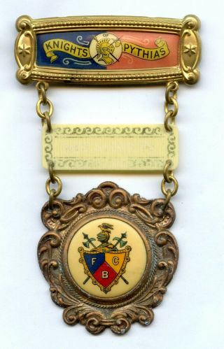 Antique Fcb Masonic Knights Of Pythias Supreme Lodge Medal Pin 3
