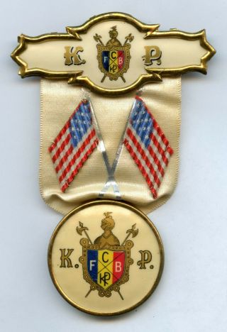 Antique Fcb Masonic Knights Of Pythias Supreme Lodge Medal Pin 2