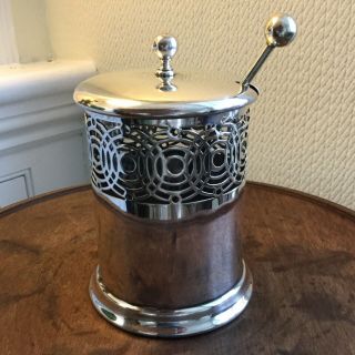 Mappin And Webb Art Deco Silver Plated Lidded Conserve Pot