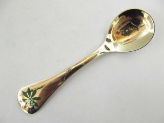 Georg Jensen Year Spoon For 1975 Sterling Silver Denmark / Gold Plated Ref 163/8