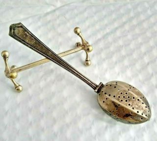 Vintage Tea Infuser Strainer Spoon 1881 Rogers Silverplate Salem Lowell Pattern