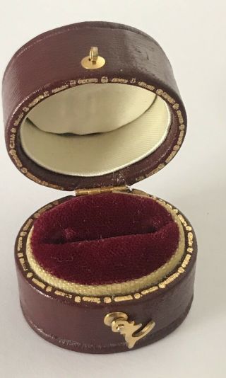 Antique Victorian Red Leather Ring Box @ 1900