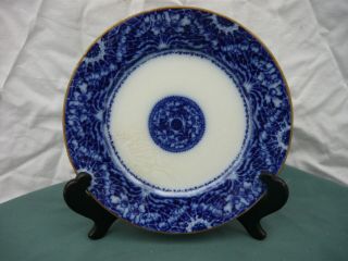Antique Flow Blue 8 " Plate A.  J.  Wilkinson England Mikado Pattern
