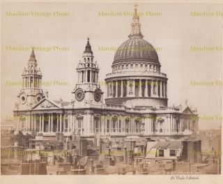 F.  G.  O.  Stuart Albumen Photo St.  Pauls Cathedral London Antique Album Page C.  1880