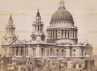 F.  G.  O.  STUART ALBUMEN PHOTO ST.  PAULS CATHEDRAL LONDON ANTIQUE ALBUM PAGE C.  1880 2