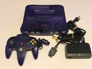 Nintendo 64 Grape Purple Funtastic System W/ Controller Rare