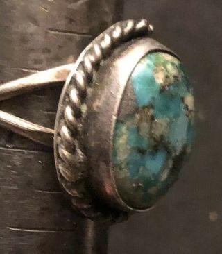 Antique Native American Indian Ss Royston Turquoise Ring Size 7 Weighs 5.  40 G