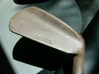 Antique Golf Baxpin Special Hand Forged Mashie Hickory Shaft 36.  5 Inch Rare