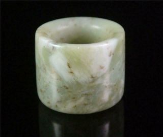 A Set of Three Old Chinese Celadon Nephrite Jade Archer ' s Thumb Ring 3