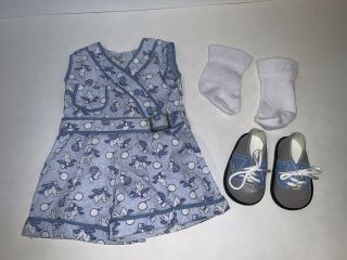 American Girl Kit Play Suit Blue Bunny Rabbit Rare Set Outfit Clothes Doll